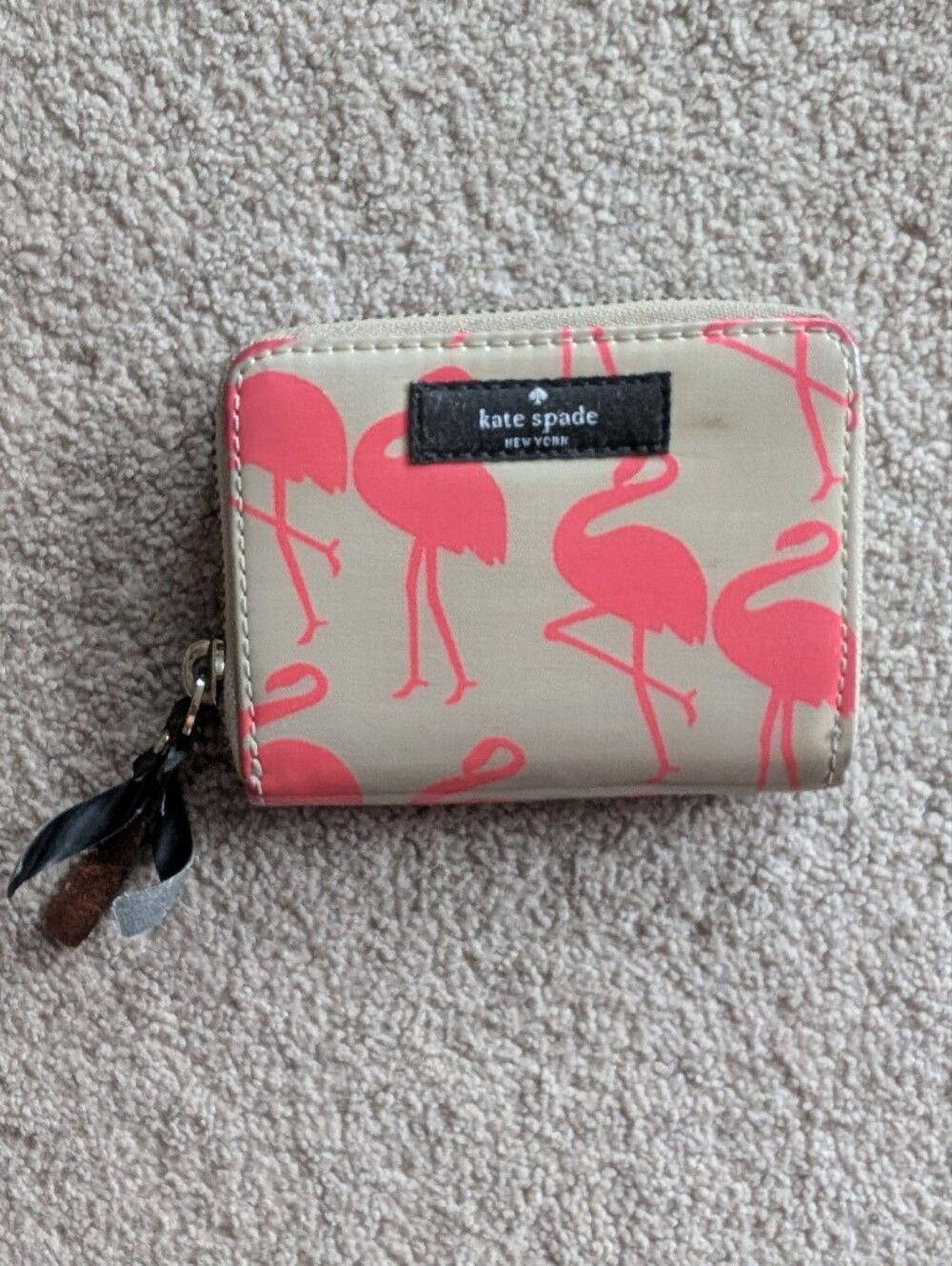 Rare kate spade Vintage flamingo print card holder Wallet